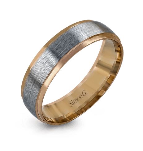 Two-Tone 14 Karat Gentleman Wedding Band Size 10