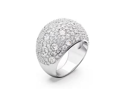 Sublima cocktail ring Moon, White, Rhodium plated 55