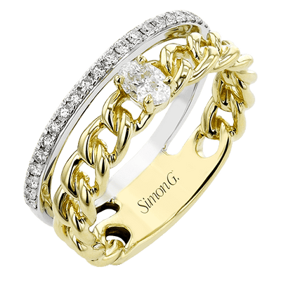 Color Ring In 18k Gold With Diamonds