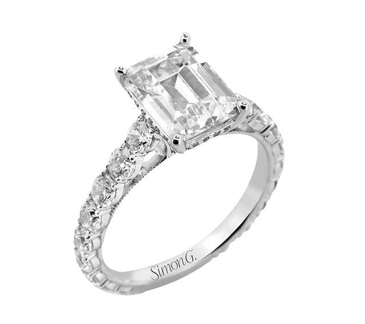 Lady's White 18 Karat Engagement Ring Size 6.5 With 1.47Tw Round G/H Si2 Diamonds