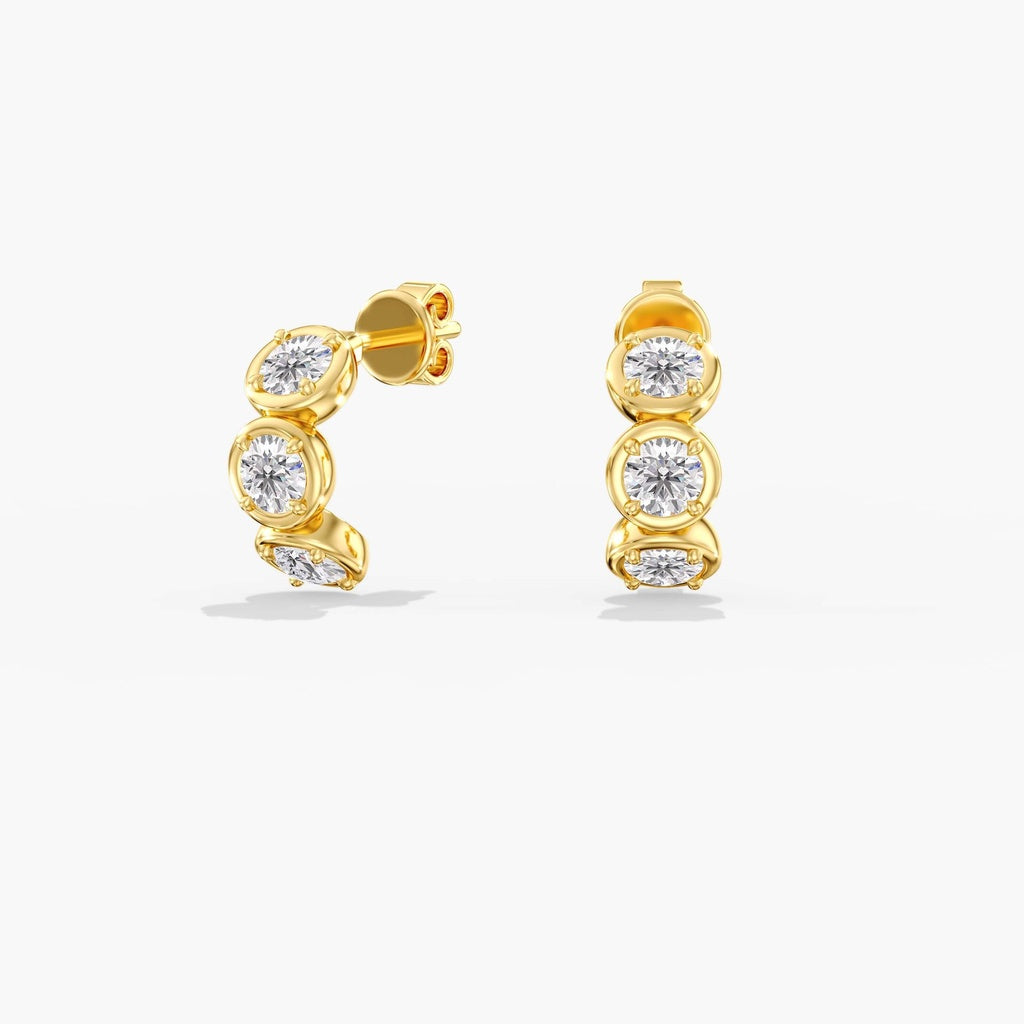 14K Yellow Lab Grown Hoops
