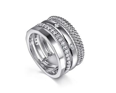925 Sterling Silver Bujukan White Sapphire Easy Stackable Ring
