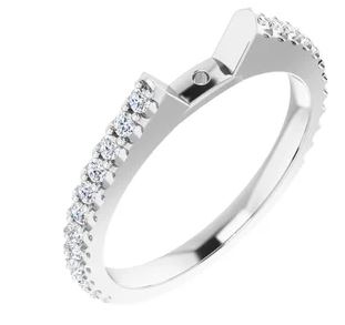 14K White 1/3 CTW Natural Diamond Cathedral Peg Shank