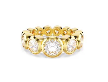 Imber ring Mixed round cuts, White, Gold-tone plated 58