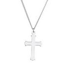 Sterling Silver 27x18 mm Cross 18" Necklace