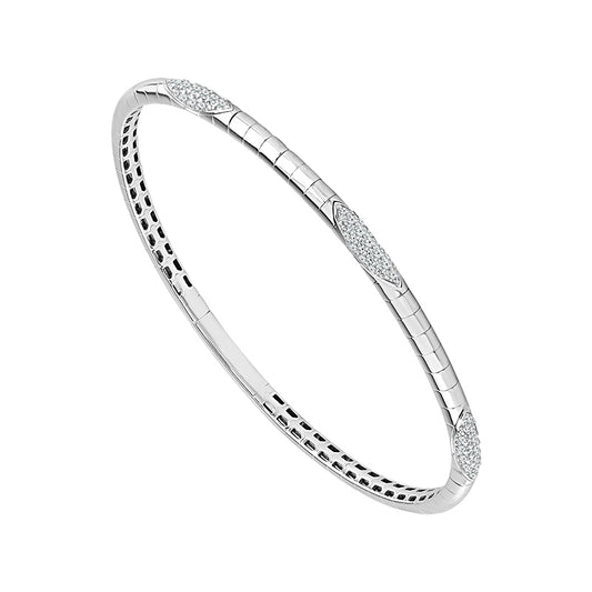 14K White 1/2ct Diamond Flexi Bangle
