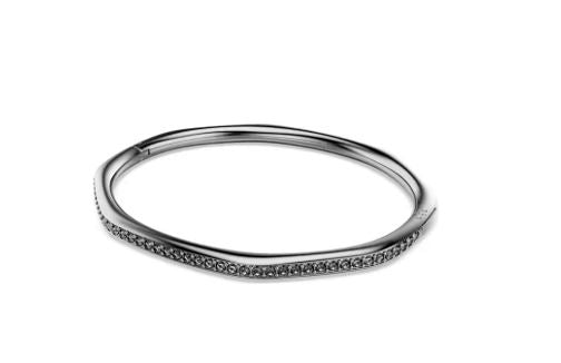 Dextera bangle Octagon shape, Round cut, White, Ruthenium plated