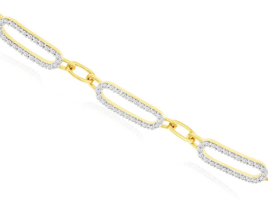 Lady's Yellow 14 Karat Tennis Bracelet With 0.55Tw Round I I1 Diamonds