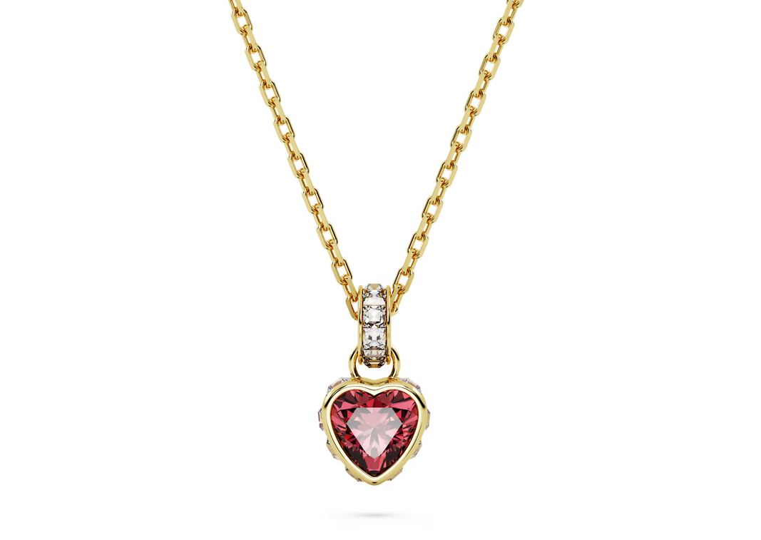 Chroma pendant Heart, Red, Gold-tone plated