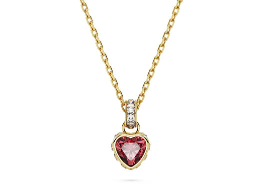 Chroma pendant Heart, Red, Gold-tone plated