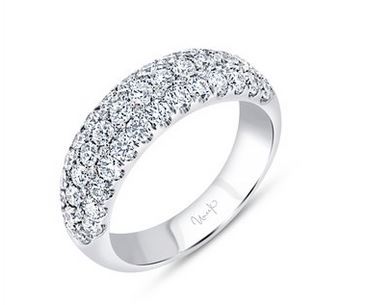 18K White Uneek Bouquet Collection 3-Row Anniversary Ring