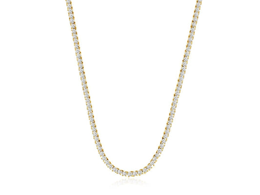 Lady's Yellow 14 Karat Riviera Necklace Length 18 With = 1.70Tw Round I I1 Diamonds