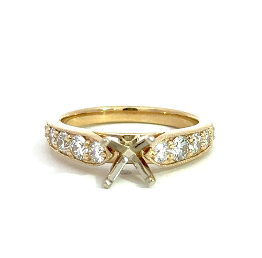 14K Yellow .82tw Lab Grown Diamond Channel Mounting