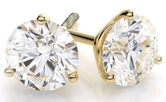 14k Yellow 3tw Lab Grown Diamond Studs