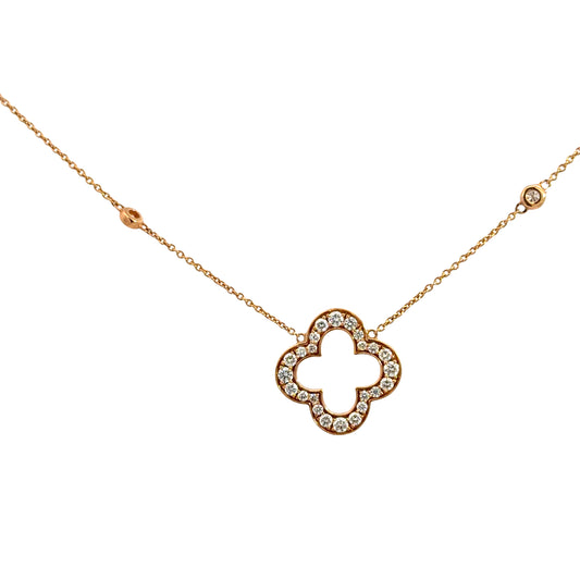 Lady's Rosé 18 Karat By The Yard Necklace Length 18 With 30 = 0.73Twt Round G/H Si2 Diamonds