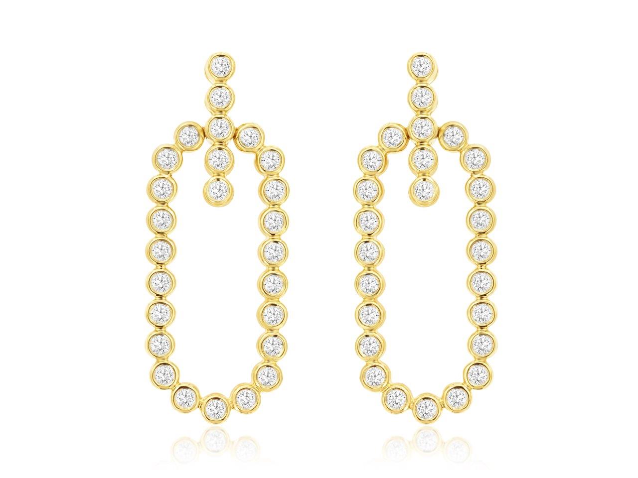 Lady's Yellow 14 Karat Drop Earrings With 0.78Tw Round I I1 Diamonds