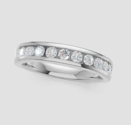 14K White 3/4tw Diamond Channel Band