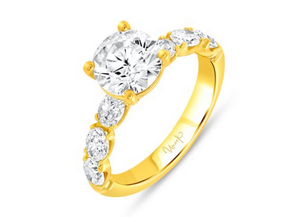 18K Yellow Uneek Timeless Collection Straight Round Engagement Ring