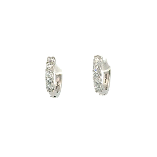 14K White 1/2tw Lab Grown Diamond Hoops