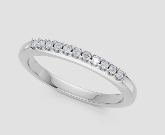 14K White 1/10tw Diamond Prong Band