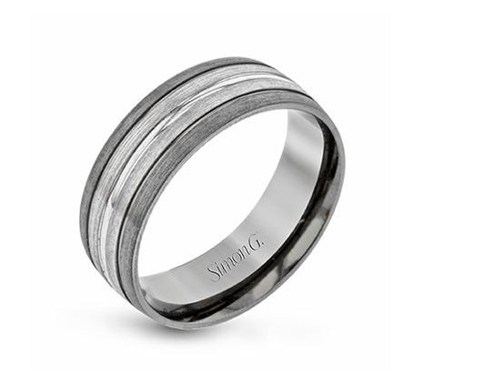 Two-Tone 14 Karat Gentleman Wedding Band Size 10