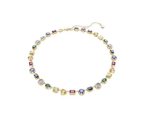 Imber Tennis necklace Mixed cuts, Multicolored, Gold-tone plated