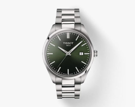 PR100 Men's Stainless Steel with Green Index Dial
