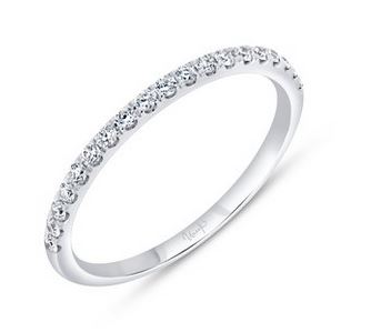14K White Uneek Petals Collection 1-Row Wedding Ring