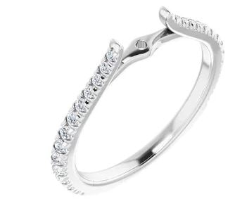 14K White 1/4 CTW Natural Diamond Cathedral Peg Shank