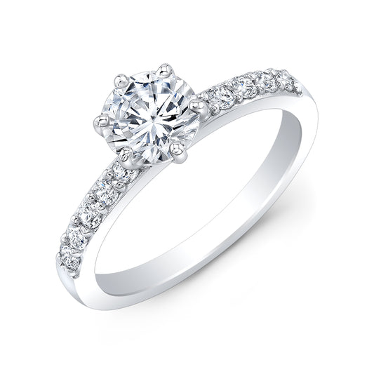 14K White 10 Stone 1/3tw Lab Grown Diamond Semi Mounting