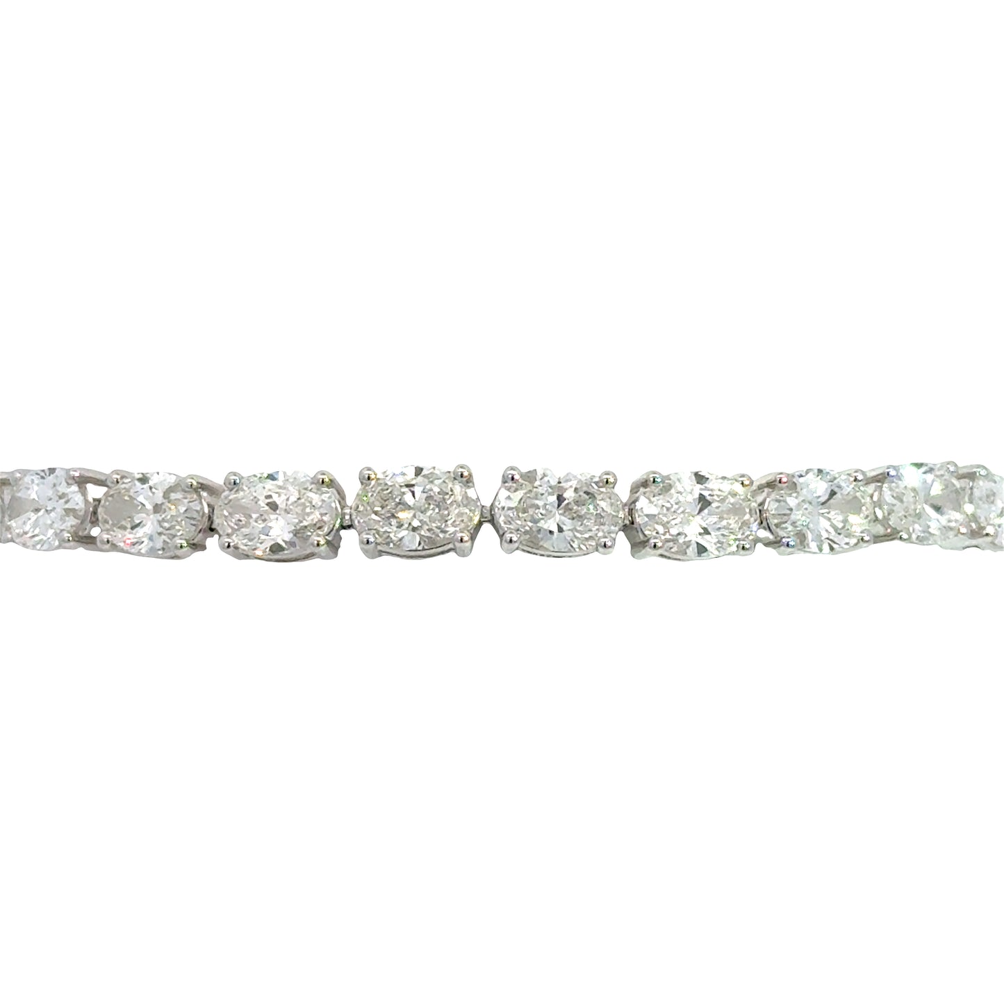 Lady's White 14 Karat Tennis Bracelet With 24 = 15.00Tw Oval G/H Si2 Diamonds