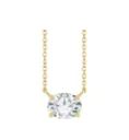 14K Yellow Gold Natural White Sapphire 18" Necklace