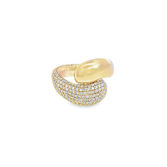 14k Yin Yang Ring Pave