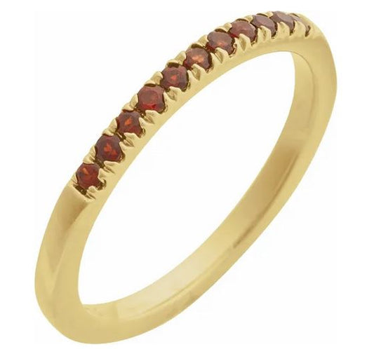 14K Yellow Natural Mozambique Garnet Ring