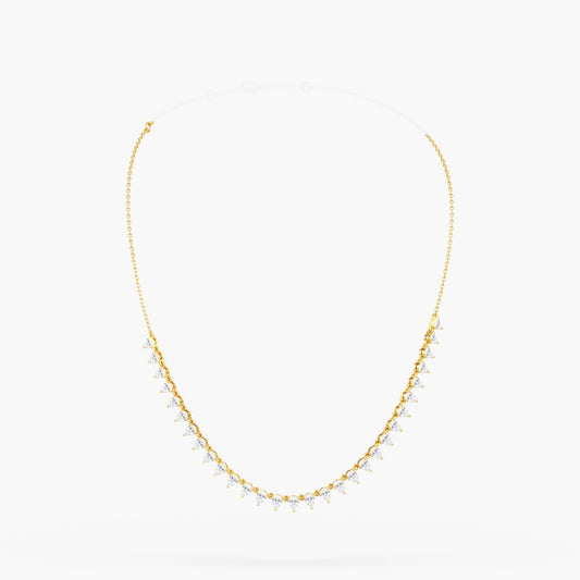 14K Yellow Lab Grown Riviera Necklace