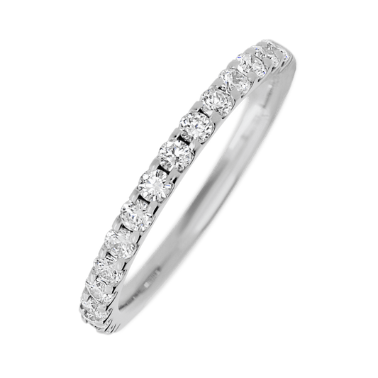 14K White Gold band with 15 Round Lab Grown Diamond (ST) having TCW-.45