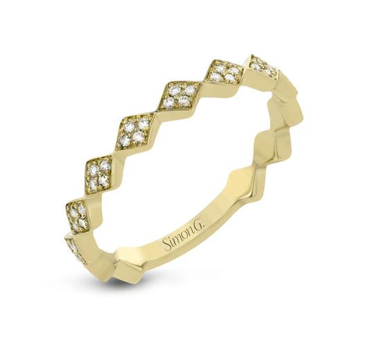 Lady's Yellow 14 Karat Stackable Anniversary Ring Size 6.5 Old Key 834738 With 52 = 0.23Twt Round G Vs1 Diamonds