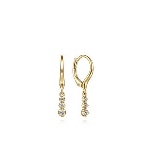 14K Yellow Gold Diamond Earrings