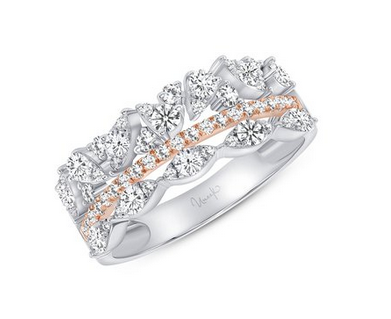 14K White and Rose Uneek Sweet-Pea Collection 1-Row Fashion Ring