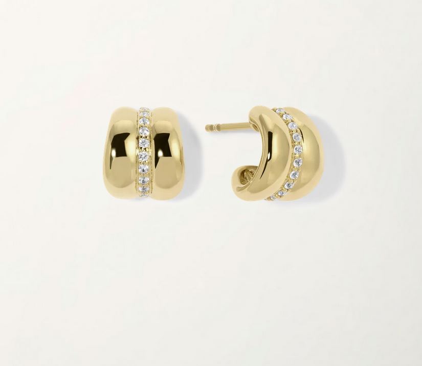 14k Pave Ripple Ear Climbers (Small)
