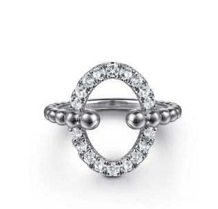 925 Sterling Silver Bujukan and White Sapphire Ladies Ring