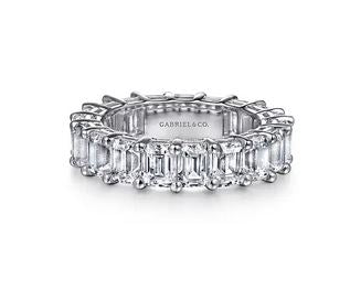 Alloy 14K White Gold Shared Prong Emerald Cut Diamond Eternity Band