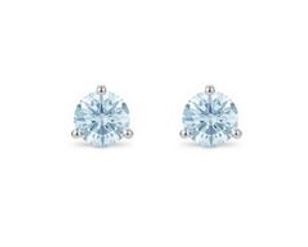 Lady's White 14 Karat Stud Lab Grown Earring With 2 = 1.50Tw Round Diamonds