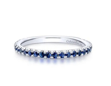 14K White Gold Sapphire Stackable Ring