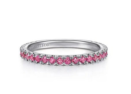 14k White Gold Ruby Stackable Ring