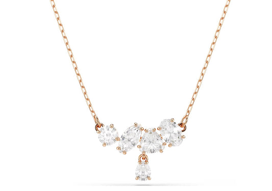 Mesmera necklace Mixed cuts, White, 18K rose gold finish