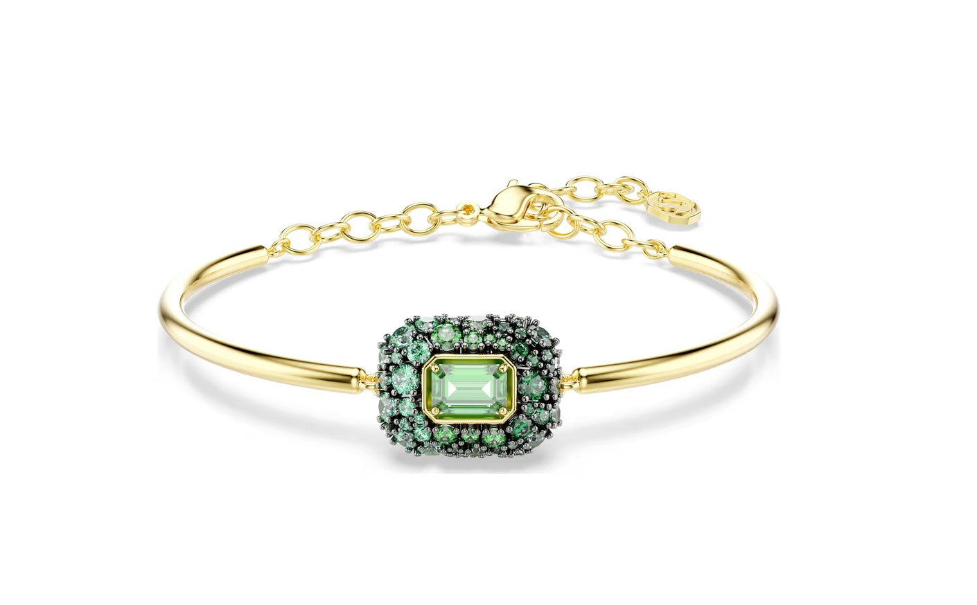 Sublima bracelet, Octagon cut, Green, 18K gold plated