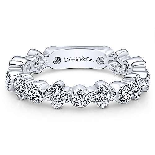 14k White Gold Stackable Ladies Ring
