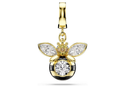 Idyllia charm Mixed cuts, Bee, Multicolored, Gold-tone plated