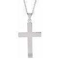 Sterling Silver 28 x 18 mm Cross 18" Necklace